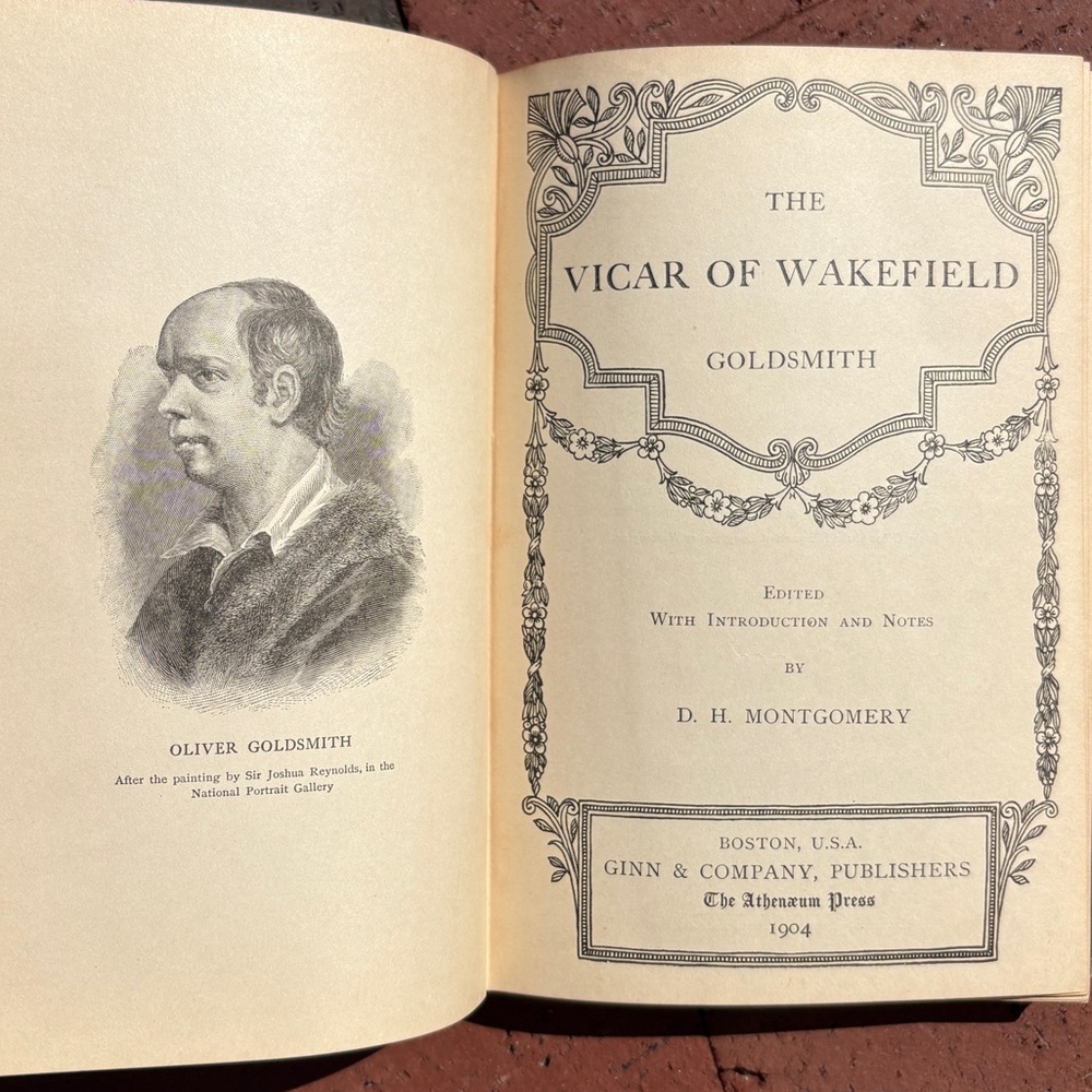 1904 The Vicar of Wakefield Classic British Novel Primroses Satire Ex Libris